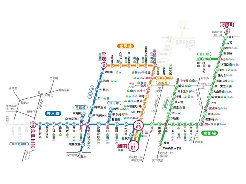 阪急電鐵一日券可使用範圍