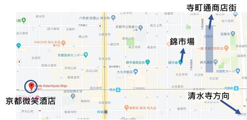 京都微笑酒店地理位置