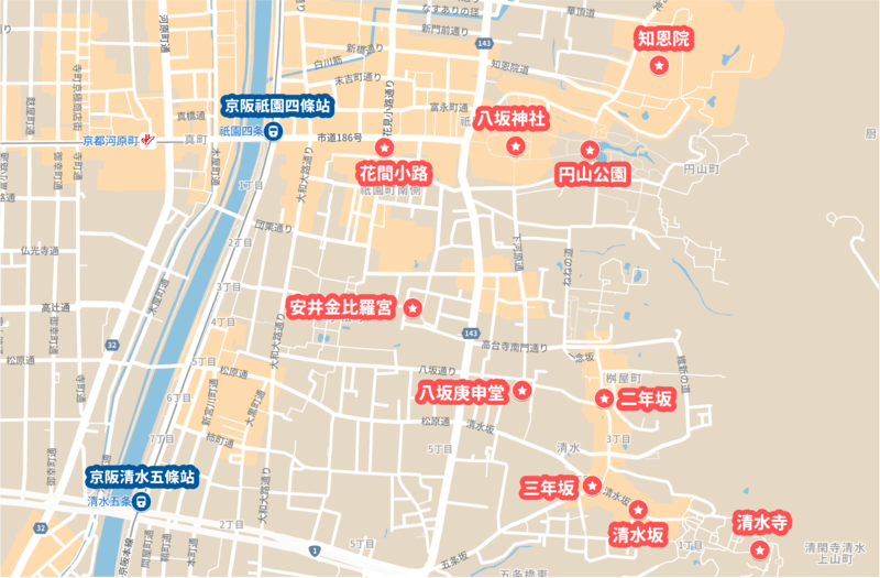 八坂神社周邊地圖