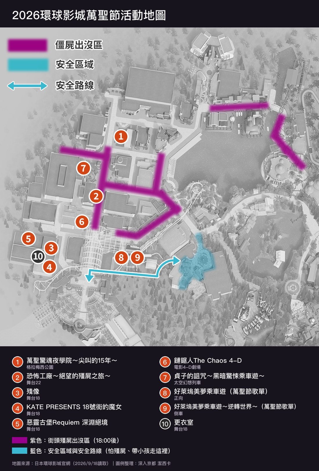 2026環球影城萬聖節活動地圖